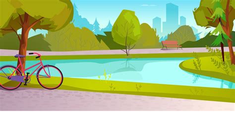 City Park Illustration Background Graphics Envato Elements