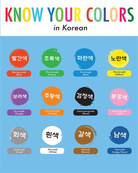Colors 1 Learn Korean With Fun And Colorful Infographics