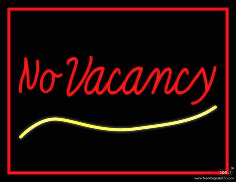 Red No Vacancy Handmade Art Neon Sign