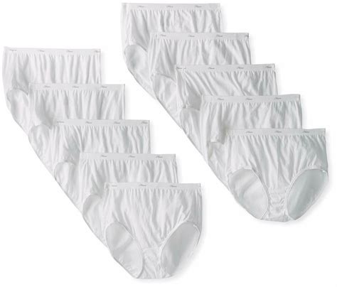 Generic Womens Hanes 10 Pack Cotton Briefs Ladys Underwear Panties Size 10 White
