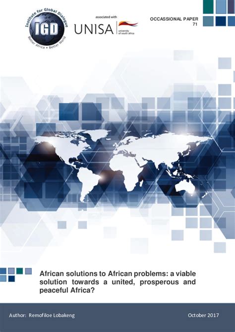 Pdf African Solutions To African Problems A Viable Solution Towards