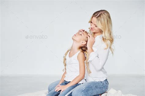 Closeness Of The People Mother With Her Daughter Together In The