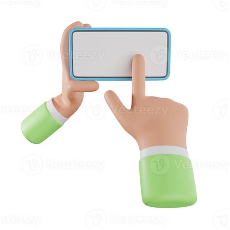 Free Hands Holding Smartphone 3d Illustration 3d Hand Holding Mobile Phone With Empty Screen