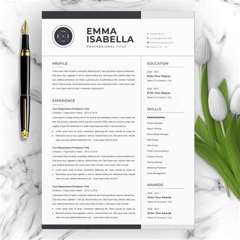 ATS Friendly Resume Template Google Docs Apple Pages Resume Template