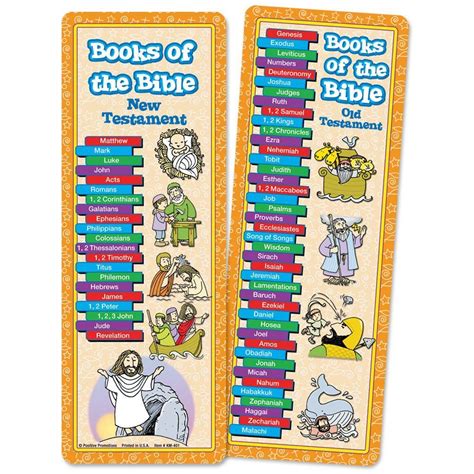 Books Of The Bible Bookmark Children Design Positive