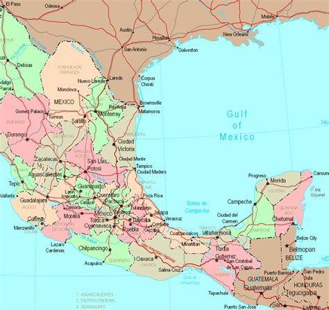 Map Of Southern Mexico Map Of The World