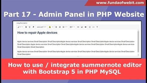 The Ultimate Guide To Integrating The Summernote Editor With Php Mysql