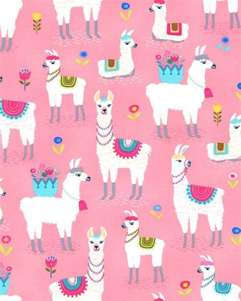 Llamas And Alpacas On Pink Background
