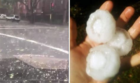 Sydney Storm Scary Moment Tennis Ball Sized Hailstones Rain Down World News Uk