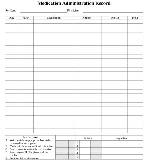 Printable Medication Forms Printable Forms Free Online