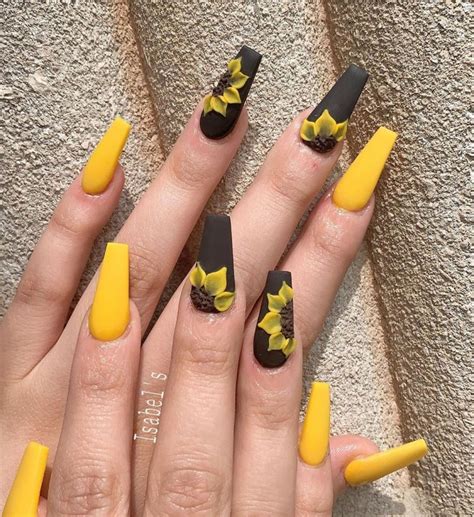 51 Bright Sunflower Nail Art Designs to Inspire You in ... We have come up with 45 edgy black nails that will look amazing for fall and winter, and in fact, all year round!