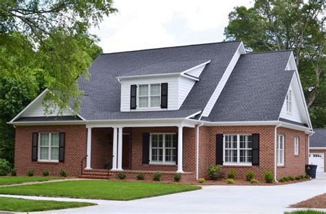 Shown are iko royal estate premium designer shingles in shadow slate. My Home Outdoors | Red brick house, Exterior house colors ...