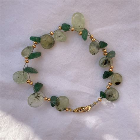 Aesthetic Bracelet With Green Beads Armband Met Groene Kralen Etsy