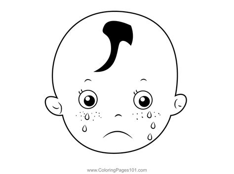 Sad Baby Face Coloring Page For Kids Free Babies Printable Coloring