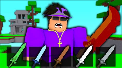 Win With All 5 Swords Challenge Roblox Bedwars Youtube