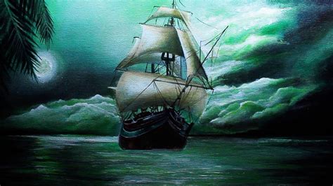 Pirate Ship Painting At Paintingvalley Com Explore Collection Of