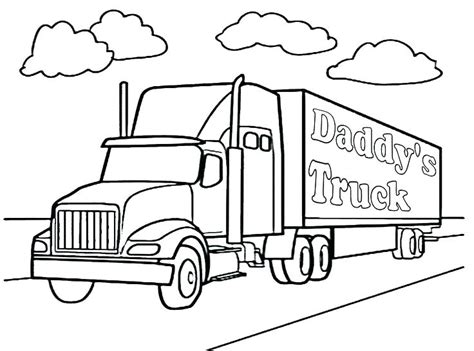 38+ semi truck coloring pages for printing and coloring. Trailer Truck Drawing | Free download on ClipArtMag