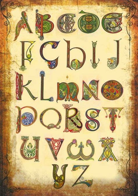 An Original Celtic Alphabet Inspired By The Book Of Kells Unique