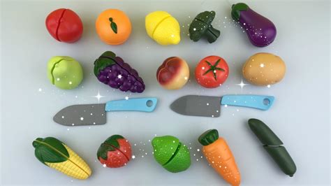 Learn Names Of Fruits And Vegetables Toy Velcro Cutting Yl Toys Collection Youtube
