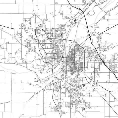 West Lafayette Downtown And Surroundings Map In Light Shaded Version