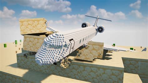 Plane Crashes Into Minecraft Desert Village Teardown Gameplay Youtube