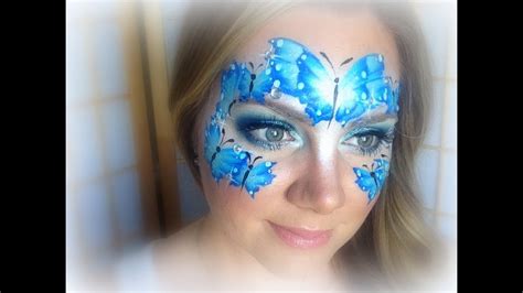 Blue Butterflies Makeup And Face Painting Youtube