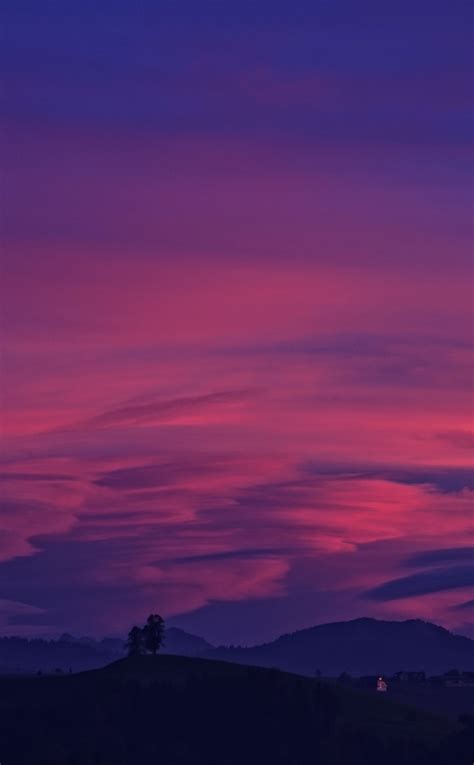 950x1534 Purple Sky Clouds Mountains 950x1534 Resolution Wallpaper Hd