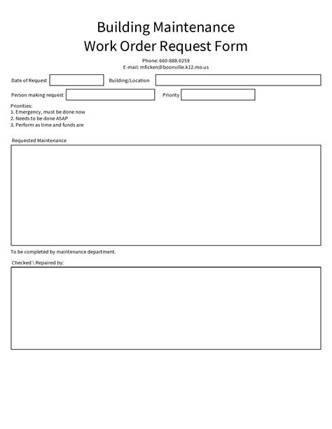 Free Printable Maintenance Work Order Forms Printable Form Templates And Letter