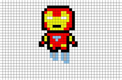 Ironman Flying Pixel Art Brik