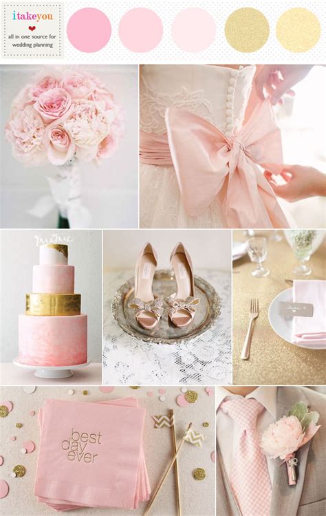 The use of gold as a color term in traditional usage is more often applied to the color metallic gold (shown below). pale pink and gold wedding colors,pink and gold wedding colour scheme