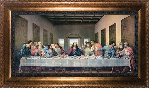 Last Supper By Da Vinci Restored Bronze Framed Canvas Catholic To