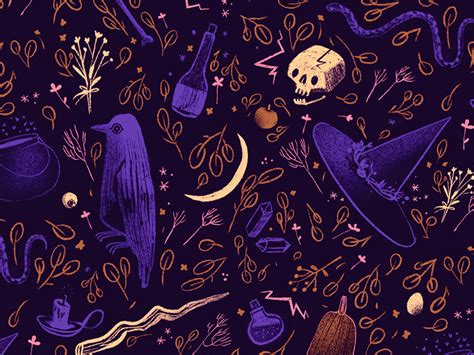 Witchy Pattern By Kaela Graham On Dribbble Witchy Wallpaper Witchy