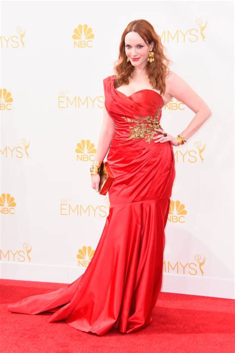 Christina Hendricks Red Dress Trend At Emmys 2014 Popsugar Fashion