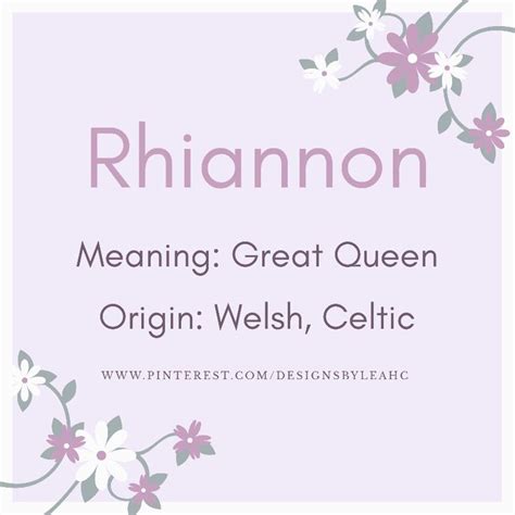 Rhiannon In 2020 Baby Girl Names Unique Girl Names With Meaning