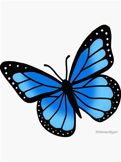 Blue Butterfly Sticker For Sale By Littlemandyart Butterfly