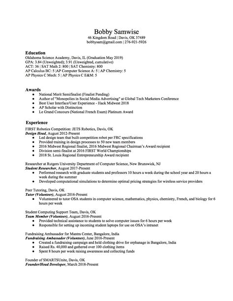 High School Resume How To Write The Best One Multiple Templates