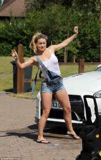 Ola Jordan Gets Wet And Wild In Hotpant Dungarees With Husband James