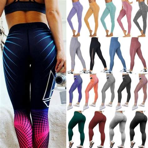 Activewear Women High Waist Yoga Pants Butt Lift Leggings Workout Ruched Booty Gym Trousers