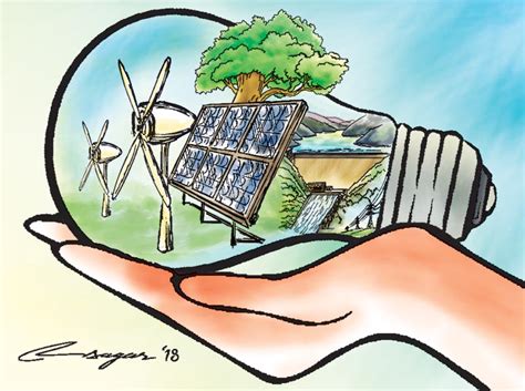 Renewable Energy Sources Cartoon