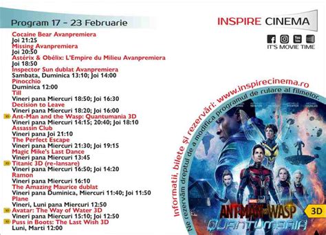 Program Cinema Inspire Alba Mall Ce Filme Vor Rula în Perioada 17 23