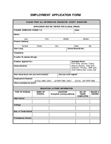 If the employee is no longer employed by the employer. Employment application form
