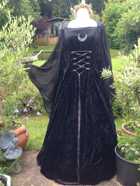 Bespoke Goth Witch Pagan Samhain Black Medieval Wedding Gown Etsy