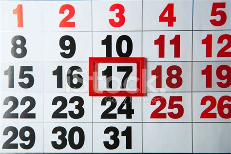 Foto De Stock Calendario Con El Número De Días Calendario Libre De