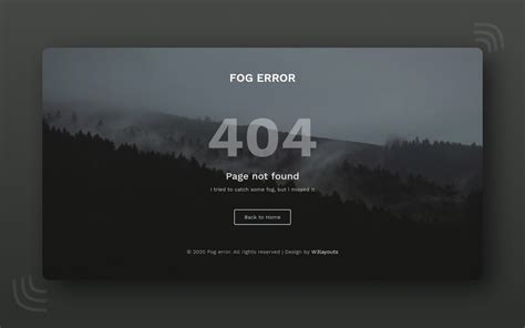 Fog Error Page Web Element Error Page Fog Page Template