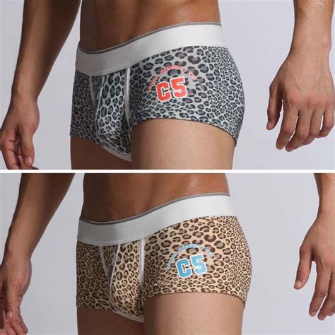 Hot Mens Leopard Underwear For Men Leopard Printing Breathable Boxer Underwear Nature Soft
