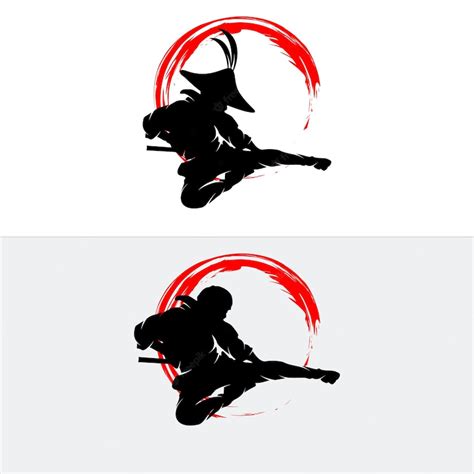 Premium Vector Set Of Ninja Silhouette Illustration