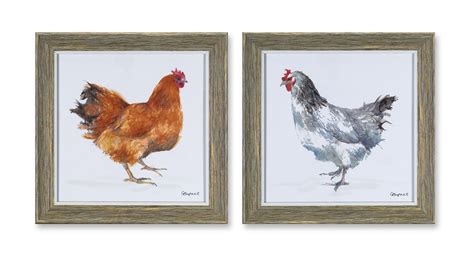 Set Of 4 Framed Chicken Print 10