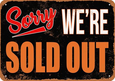 Sorry Were Sold Out Vintage Look Metal Sign Etsy