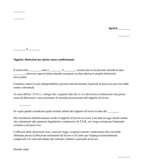 Fac Simile Lettera Di Dimissioni Con Preavviso Contratto A Tempo