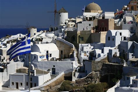 White Buildings Santorini Greece Free Image Download
